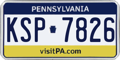 PA license plate KSP7826