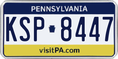 PA license plate KSP8447