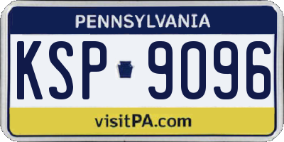 PA license plate KSP9096