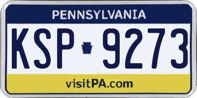 PA license plate KSP9273