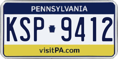 PA license plate KSP9412
