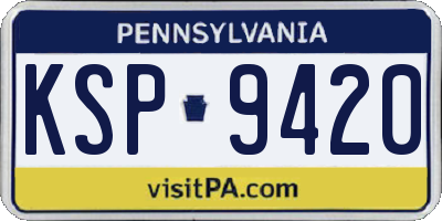 PA license plate KSP9420