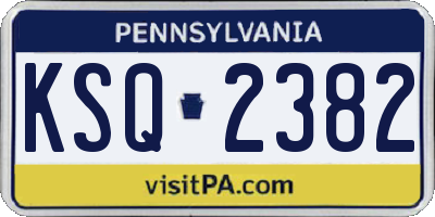 PA license plate KSQ2382