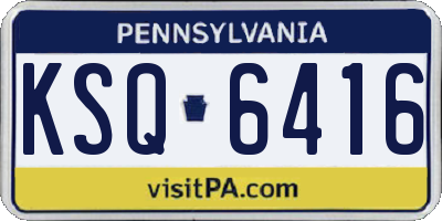 PA license plate KSQ6416