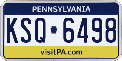 PA license plate KSQ6498