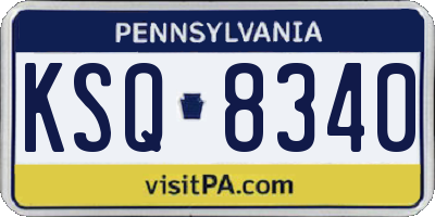 PA license plate KSQ8340
