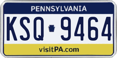 PA license plate KSQ9464
