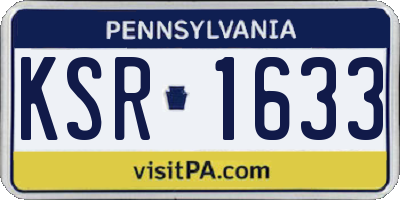 PA license plate KSR1633