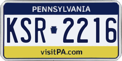 PA license plate KSR2216