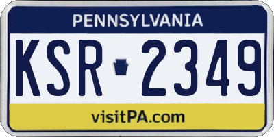 PA license plate KSR2349