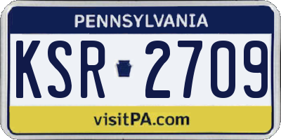 PA license plate KSR2709
