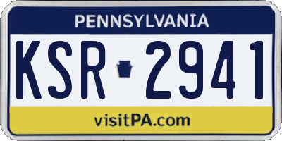 PA license plate KSR2941