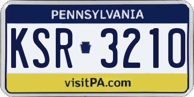 PA license plate KSR3210
