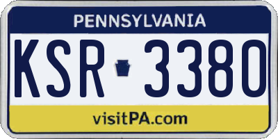 PA license plate KSR3380
