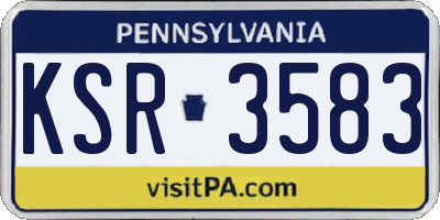 PA license plate KSR3583
