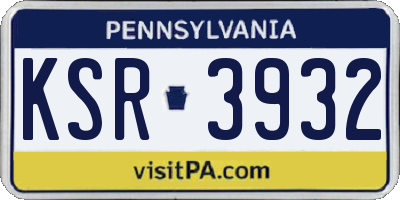 PA license plate KSR3932