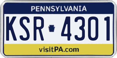 PA license plate KSR4301