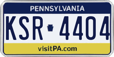 PA license plate KSR4404