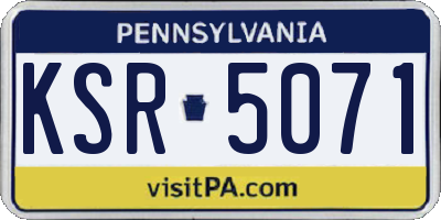 PA license plate KSR5071