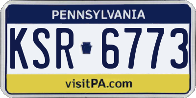 PA license plate KSR6773