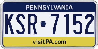 PA license plate KSR7152