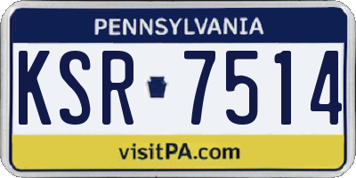 PA license plate KSR7514