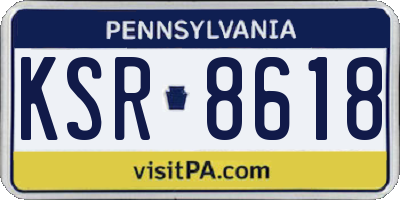PA license plate KSR8618