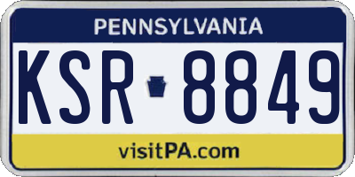 PA license plate KSR8849