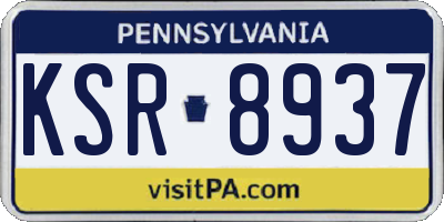 PA license plate KSR8937