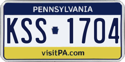 PA license plate KSS1704