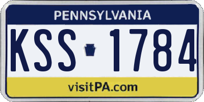 PA license plate KSS1784