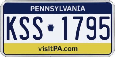 PA license plate KSS1795