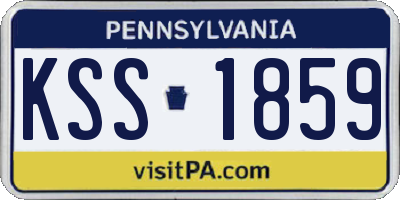 PA license plate KSS1859
