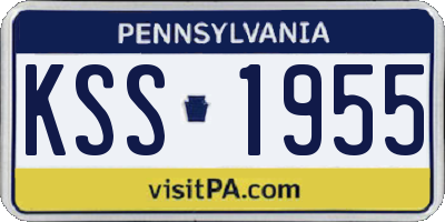 PA license plate KSS1955