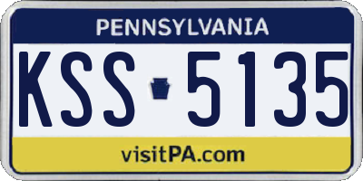 PA license plate KSS5135