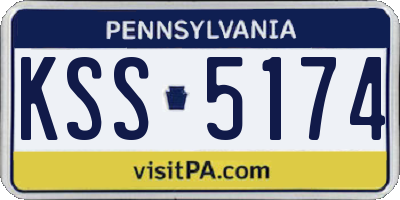 PA license plate KSS5174