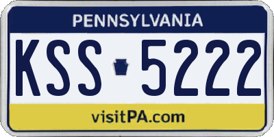 PA license plate KSS5222