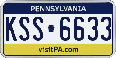 PA license plate KSS6633