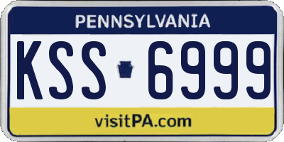 PA license plate KSS6999