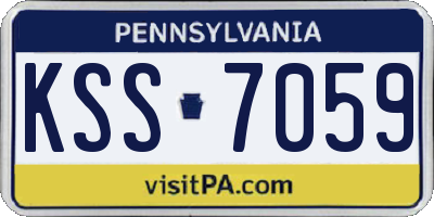 PA license plate KSS7059