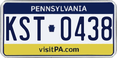 PA license plate KST0438