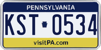 PA license plate KST0534