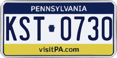 PA license plate KST0730