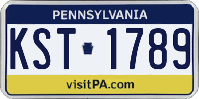 PA license plate KST1789