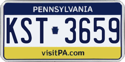 PA license plate KST3659