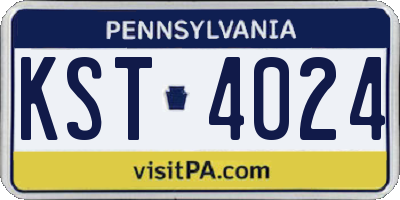 PA license plate KST4024