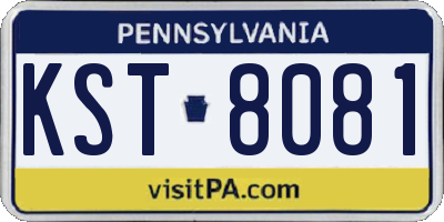 PA license plate KST8081