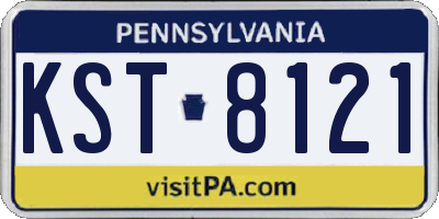 PA license plate KST8121
