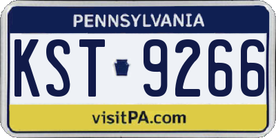PA license plate KST9266