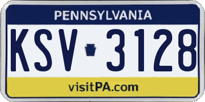 PA license plate KSV3128